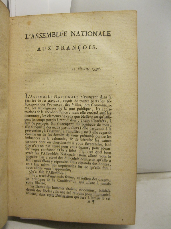 L'assemblée nationale aux francois. 11 fevrier 1790